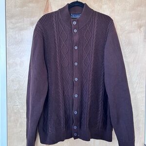 Paul Fredrick Chocolate Cable Knit Cardigan